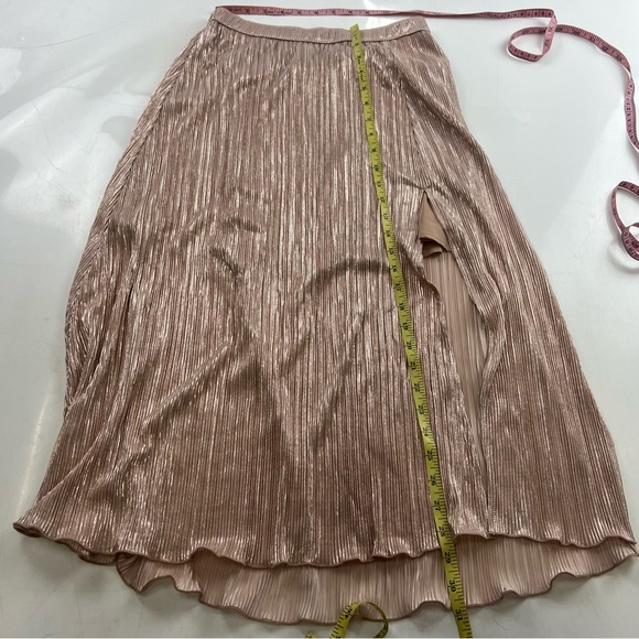 Abercrombie & Fitch women’s rose gold pleated midi skirt S L91-21 - Picture 4 of 6